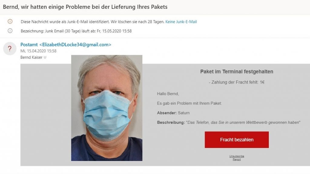 So sieht ein Phishingmail aus