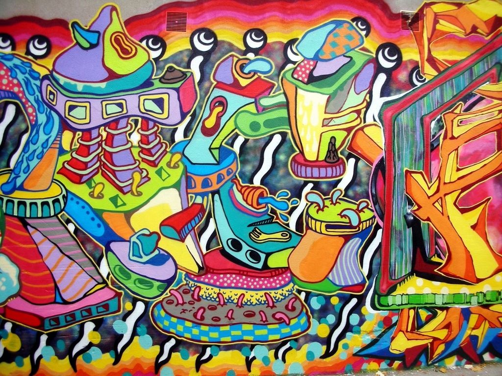 Graffiti im Zentrum von Trieben