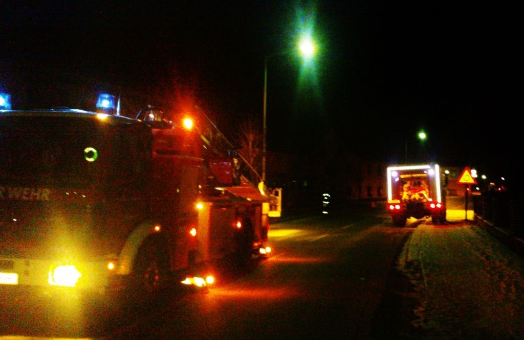 Kaminbrand an der Bundesstraße