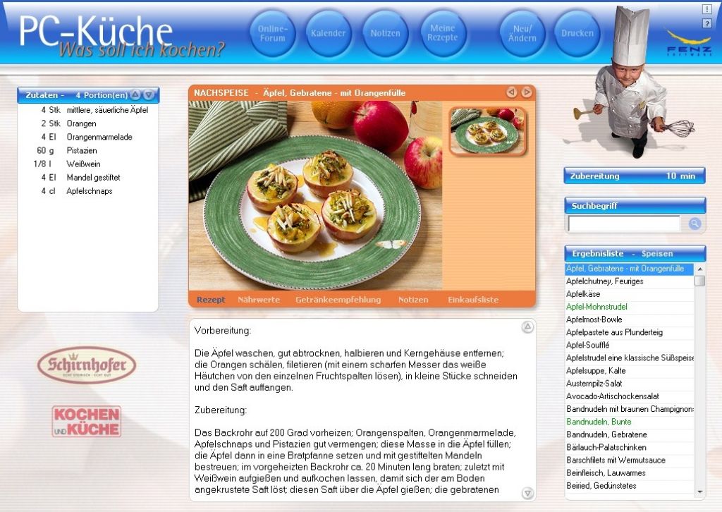 Gebratene Äpfel mit Orangenfülle