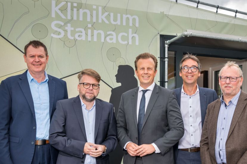 Ulf Drabek (KAGes), Hannes Schwarz (Klubobmann), Karlheinz Kornhäusl (Gesundheitslandesrat), Robert Schütz (Diakoniewerk) und Michael Koren (Gesundheitsfonds)