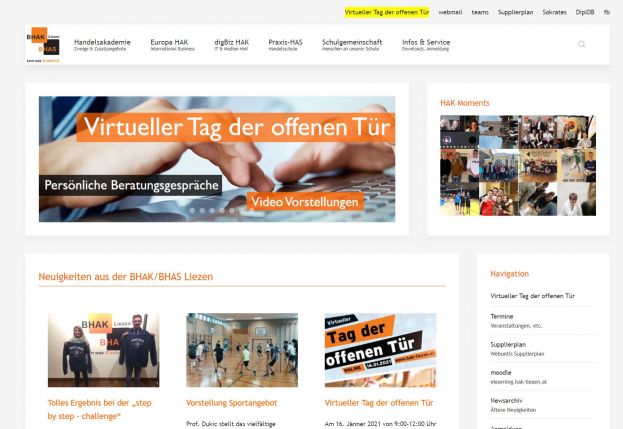 Handelsakademie stellt sich online vor