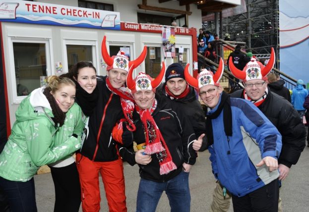 Aktion bei der Herren Abfahrt am Samstag