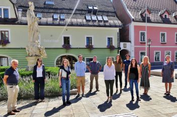 Gruppenfoto der VertreterInnen des Projektkonsortiums von C.S.I. PhänoBiota beim KickOff im Juli in St. Gallen