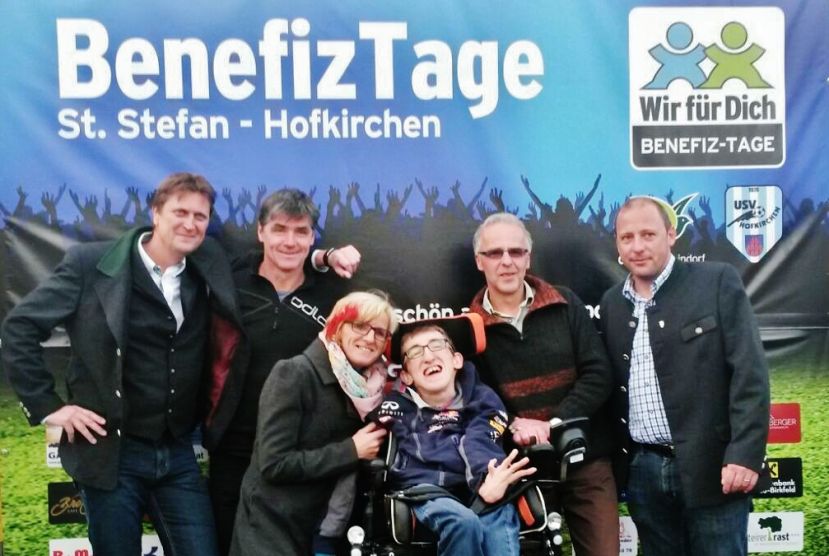 Die Familie Marold, mit den Initiatoren des SV Aigen Harald Griesser, Franz Luidold und Markus Trafella