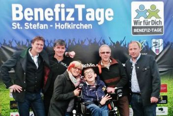 Die Familie Marold, mit den Initiatoren des SV Aigen Harald Griesser, Franz Luidold und Markus Trafella