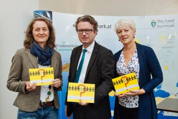 Frau Mag. Petra Leschanz, Frauenservice Graz, Herr Landesrat Mag. Christopher Drexler, Frau Dr. Monika Lierzer, Zentrum für Suchtmedizin