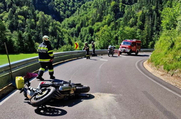 Motorradunfall auf der B25 bei Palfau