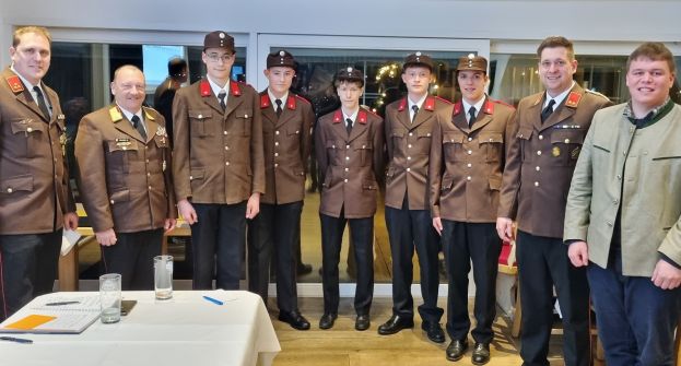 HBI Göschl, ABI Rojer, FM Mörschbacher, FM Pötsch, FM Göschl, FM Gruber, FM Mayerl, OBI Wallner und BGM Klingler