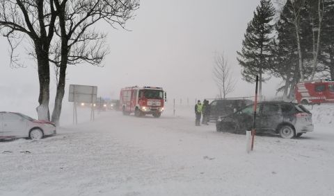 Karambolage wegen Schneesturm