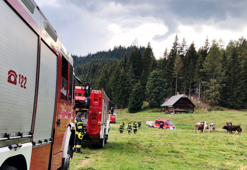 Waldbrand am Aichelkar in Wörschach