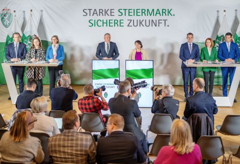 Dr. Karlheinz Kornhäusl, Mag. Dr. Claudia Holzer, LL.M., MMag. Barbara Eibinger-Miedl, Mario Kunasek, Manuela Khom, Mag. Stefan Hermann, MBL, Simone Schmiedtbauer und Mag. Hannes Amesbauer, BA.