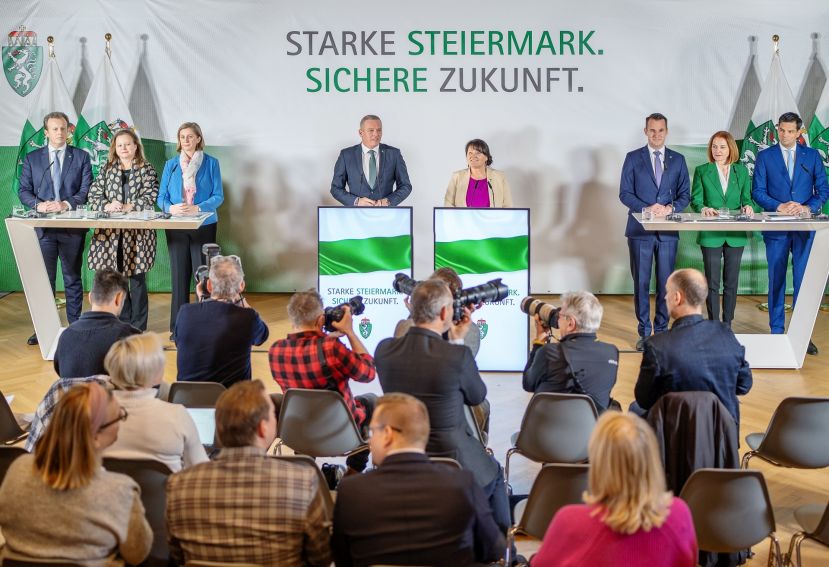 Dr. Karlheinz Kornhäusl, Mag. Dr. Claudia Holzer, LL.M., MMag. Barbara Eibinger-Miedl, Mario Kunasek, Manuela Khom, Mag. Stefan Hermann, MBL, Simone Schmiedtbauer und Mag. Hannes Amesbauer, BA.