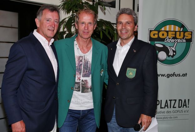 Gofussieger Klaus Lindenberger mit GC Pichlarn Präsident Fritz Kaltenbrunner und Gofus Vorstand Franz J. Zefferer