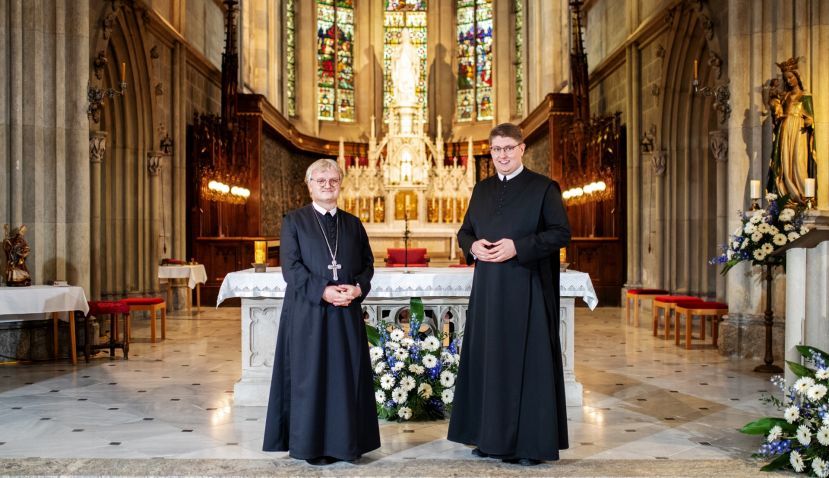 Abt Gerhard Hafner OSB und P. Vinzenz Schager OSB