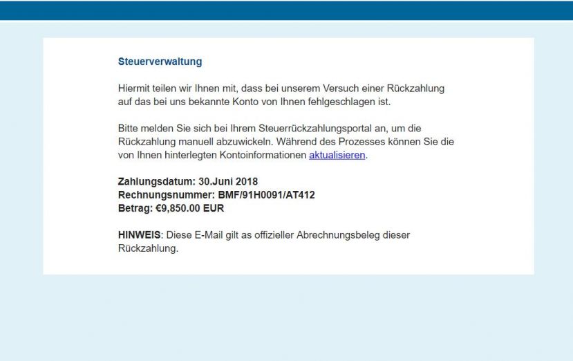 Liezener verzichtet auf 9.850.00 Euro