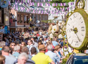 Service für die Gäste des Narzissenfestes