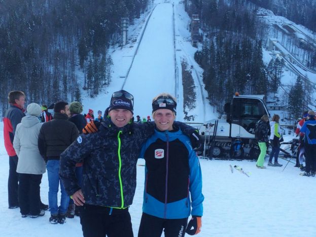 Vincent(Vater) und Mika Vermeulen in Planica