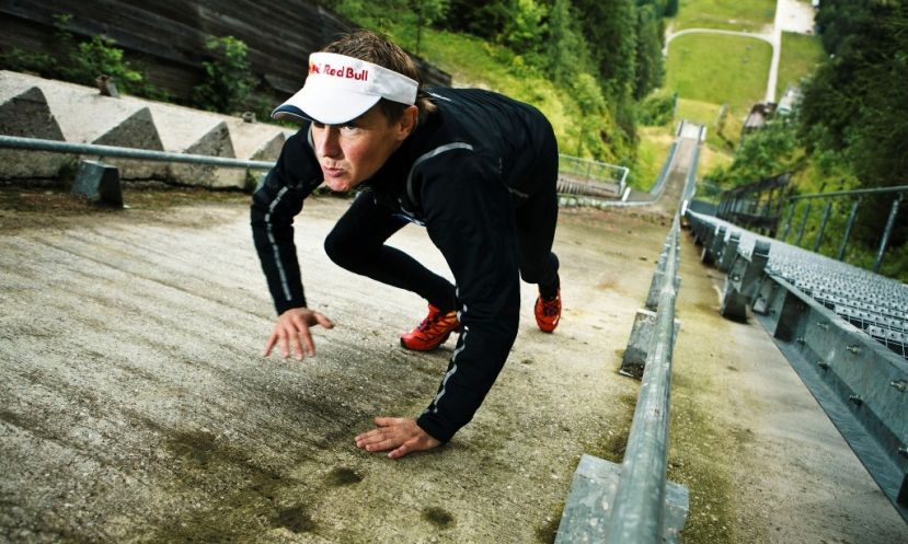 36 Grad steil, der Anlauf am Kulm