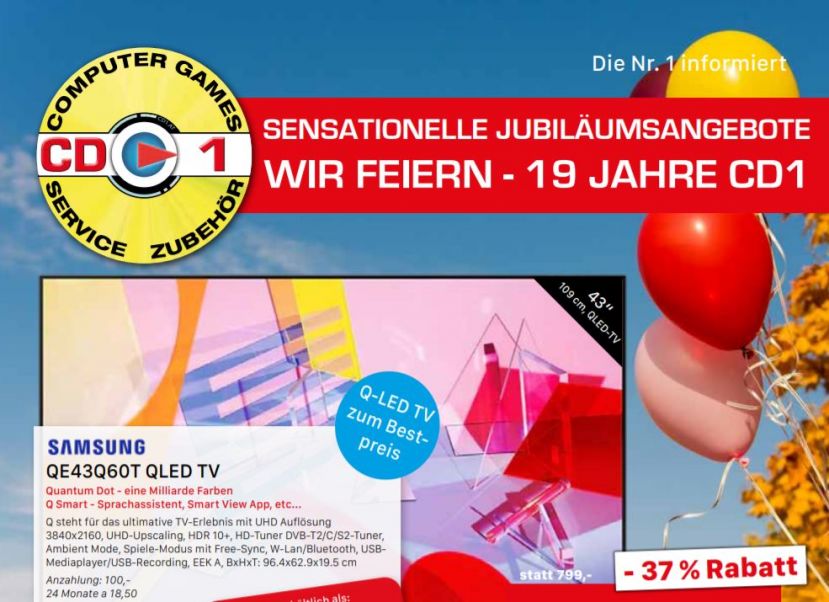 Jubiläumsangebote bei CD1