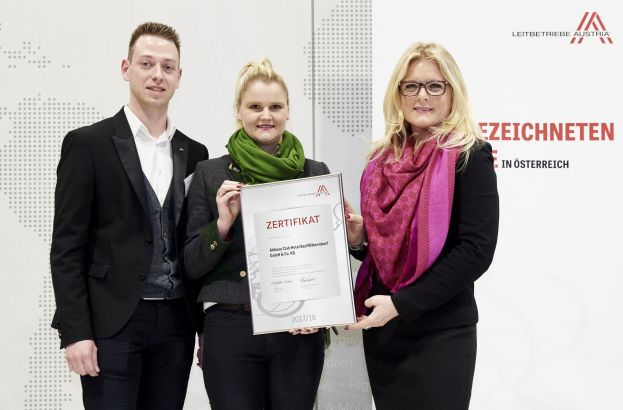 Hr. Christoph Fail, Leiter Marketing im Clubhotel Aldiana Salzkammergut &amp; GrimmingTherme, Fr. Veronika Giselbrecht, Assistentin Marketing, Fr. Mag. Monica Rintersbacher, Geschäftsführerin Leitbetriebe Austria