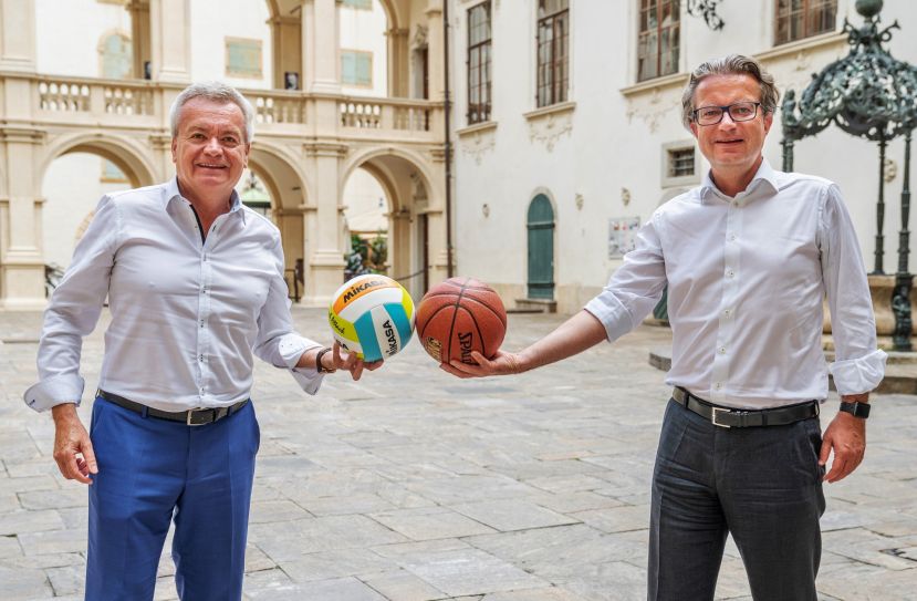 Finanzreferent LH-Stv. Anton Lang und Sportlandesrat Christopher Drexler