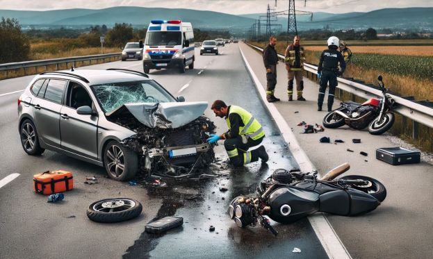 Kollision zwischen Pkw und Motorrad