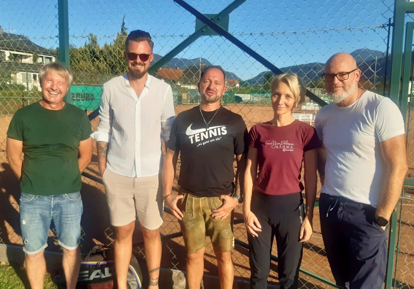 Werner Singer (WSV Liezen, Sektionsleiter-Stv.), Andjelko Blazevic (Sportreferent Stadt Liezen), Walter „Joe“ Berger (WSV Liezen, Sektionsleiter Tennis), Petra Enhuber und Christian Enhuber (Pletzer-Gruppe)