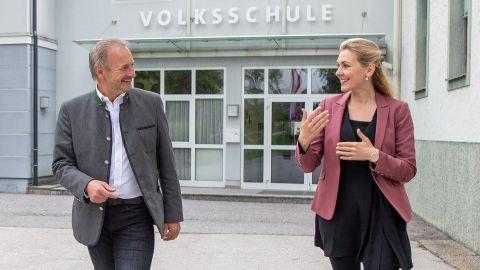 BM Christine Aschbacher und Bgm Siegfried Keinprecht