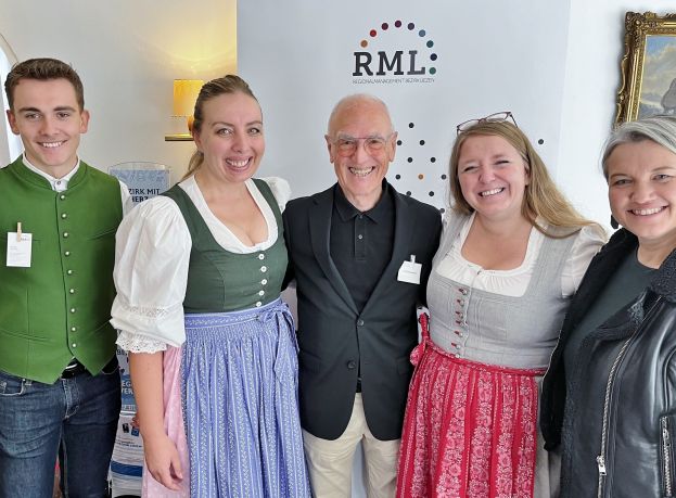 Projektmanager Lucas Berger (RML), Restaurantleiterin Jelena Novacic (Spa Hotel Erzherzog Johann), Moderator Siegfried Nerath, Geschäftsführerin Aida Murcehajic-Culina (Spa Hotel Erzherzog Johann) und Geschäftsführerin Dr.in Eva Stiermayr (RML)