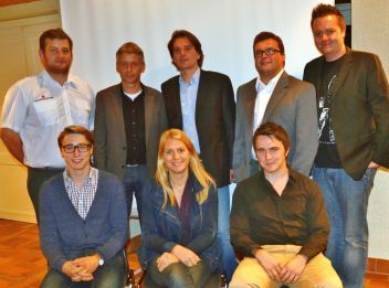 v.l.n.r. Ulrich Matlschweiger, Chritoph Schattleitner, Lambert Schönleitner, Elisabeth Hakel, Bernhard Moser, Florian Baumgartner, Andreas Danner, Mario Lindner