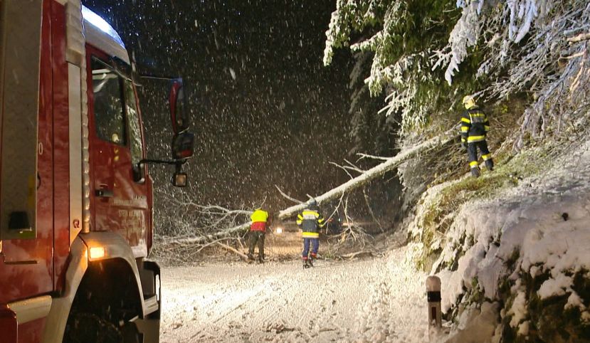 7 nächtliche Schnee- Einsätze im Bezirk