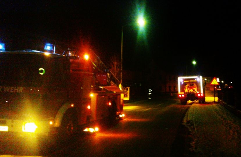 Kaminbrand an der Bundesstraße