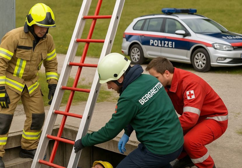 Sturz in fünf Meter tiefen Schacht