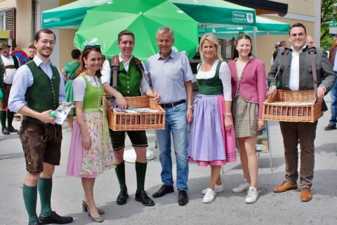 Viktor Gugganig, Abg.z.NR Corinna Scharzenberger, Stefan Prandstätter, Abg.z.NR Reinhold Lopatka, BR Isabella Kaltenegger, Landesobfrau Antonia Herunter und LandesGF Richard Schmid