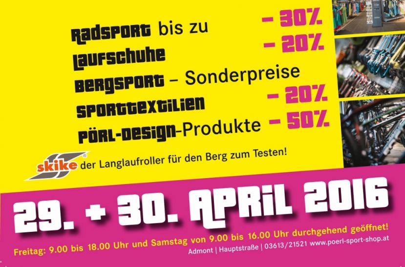Am 29. und 30. April ab 9.00 Uhr