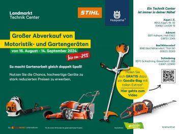 Gartengeräte &amp; Motoristik Abverkauf