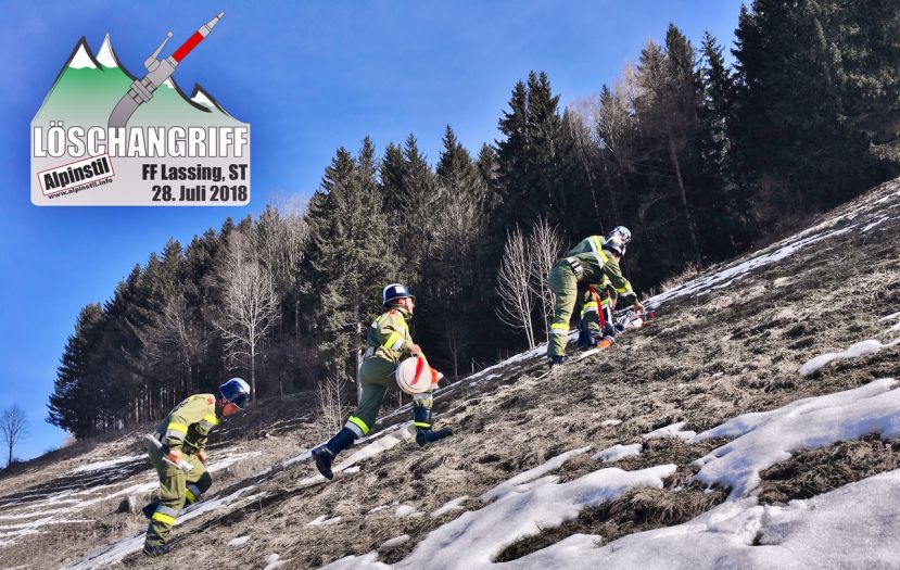 Löschangriff Alpinstil in Lassing
