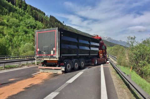 Lkw-Unfall auf der A9 bei Gaishorn