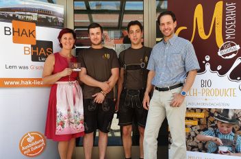 Organisatorin Mag. Heidelinde Pukl, Thomas Mandlberger, Michael Steiner, Direktor MMag. Wolfgang Lechner
