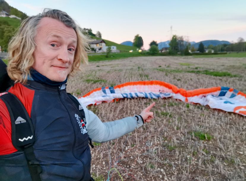 Robé nach neuem Streckenflug-Rekord: von Liezen aus nach Zell am See und wieder retour bis Wörschach