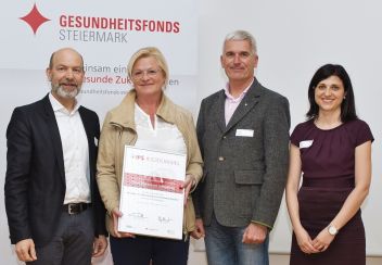 Dr. Johannes Koinig, PDL Birgit Haunschmid, MAS, Dr. Georg Fritsch, MSc und Mag.a (FH) Lydia Stelzl, B.A 