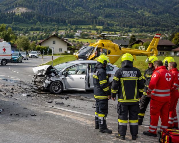 Fünf Verletzte bei schwerem Unfall auf B320