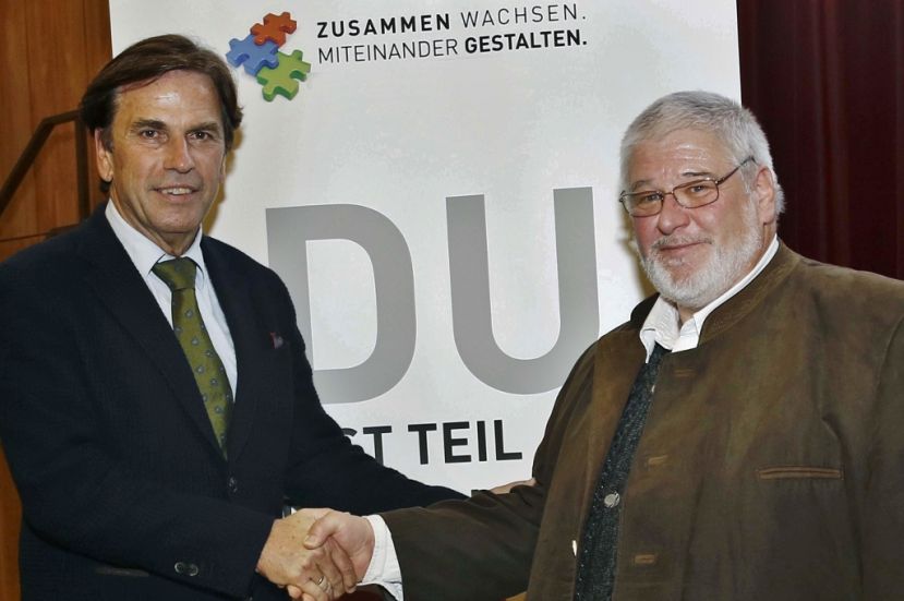 Landeshaubtmann Franz Voves mit Johann Mitterer