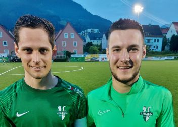 Senad Buljubasic(rechts) erzielte im Spiel SC Liezen gegen SV Rottenmann den Ausgleich zum 1:1 für die Liezener und Kapitän Domimik Presul verwertete den entscheidenden  Elfmeter zum Sieg 