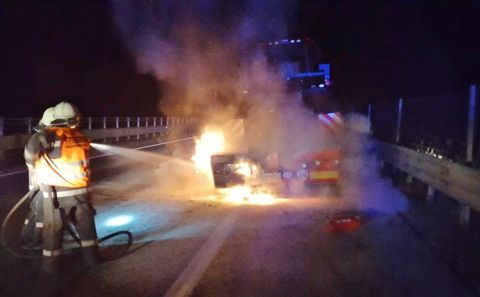 Lkw-Brand auf der A9 bei Gaishorn
