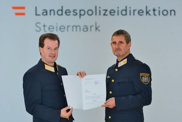 Landespolizeidirektor Gerald Ortner und Kontrollinspektor Gerald Loitzl