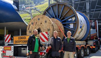 Anlieferung Förderseil für neue Hauptseilbahn Planai (v.l.n.r. Betriebsleiter Alfred Lettmayer, Projektleiter Reinfried Prugger, Betriebsleiter Erhard Hutegger)