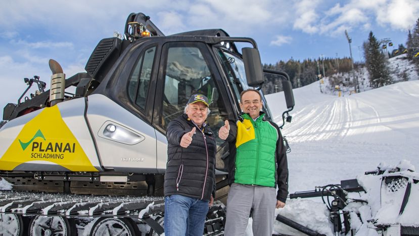 Die Vorbereitungen für das diesjährige Nightrace laufen auf Hochtouren (im Bild links Mag. Hans Grogl, rechts Dir. Georg Bliem).