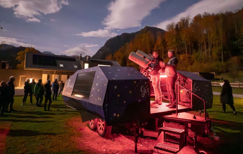 Die mobile Sternwarte „Gisela“ in Hieflau im Einsatz